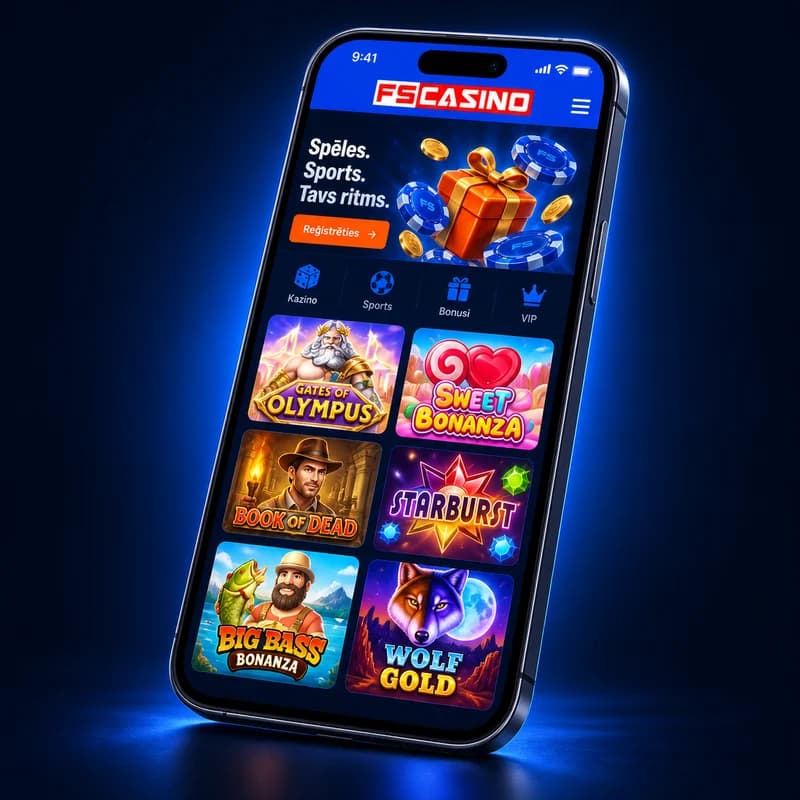 FS Casino mobilās versijas ilustrācija